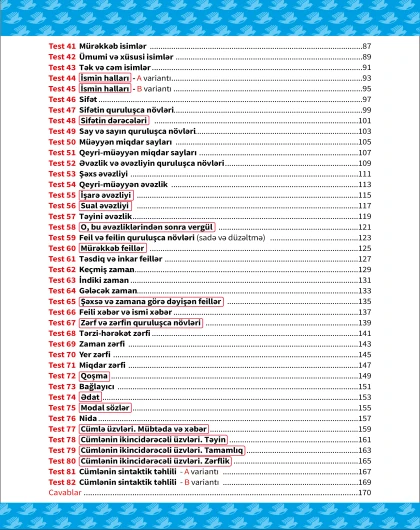 4-cü sinif Azərbaycan Dili Test Bankı