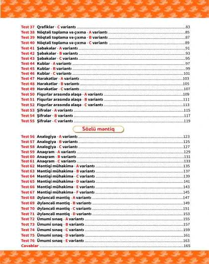 2-ci sinif Məntiq Test Bankı