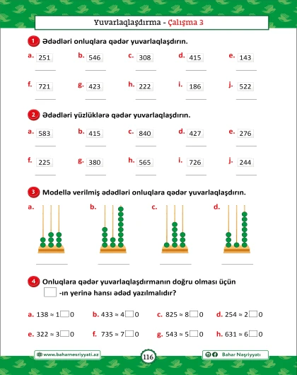 3-cü sinif Kür və Araz Mövzu-mövzu Testlər və Çalışmalar