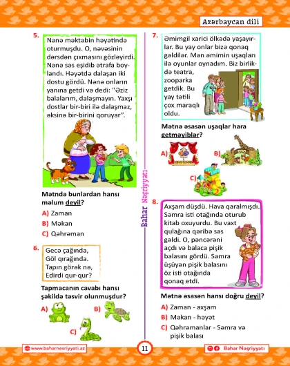 2-ci sinif Kür və Araz Mövzu-mövzu Testlər və Çalışmalar