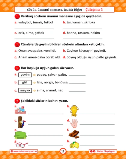 2-ci sinif Kür və Araz Mövzu-mövzu Testlər və Çalışmalar