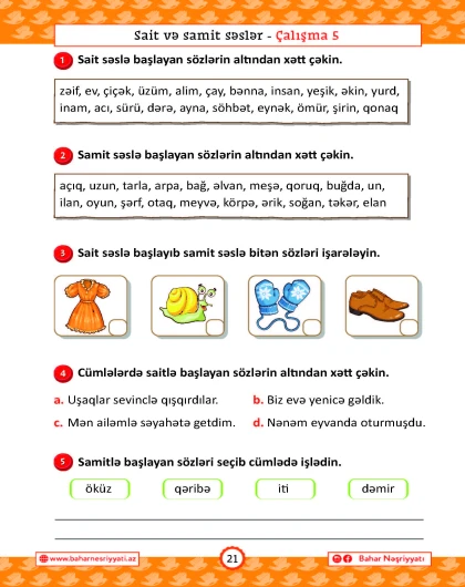 2-ci sinif Kür və Araz Mövzu-mövzu Testlər və Çalışmalar