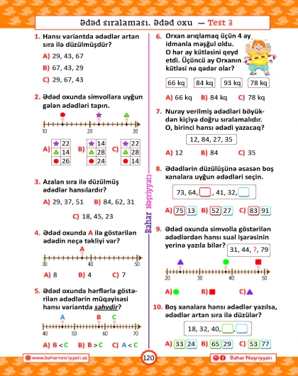 2-ci sinif Kür və Araz Mövzu-mövzu Testlər və Çalışmalar