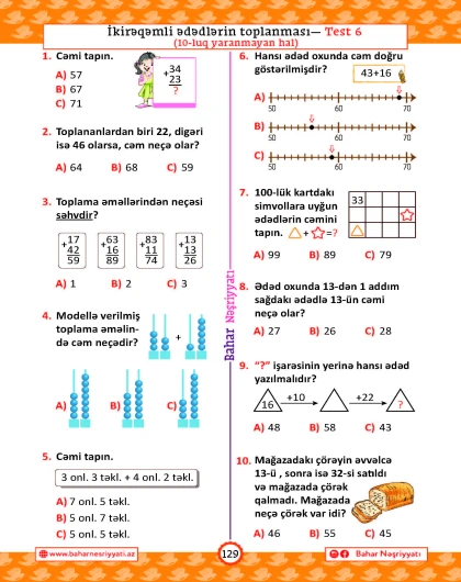 2-ci sinif Kür və Araz Mövzu-mövzu Testlər və Çalışmalar