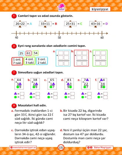 2-ci sinif Kür və Araz Mövzu-mövzu Testlər və Çalışmalar