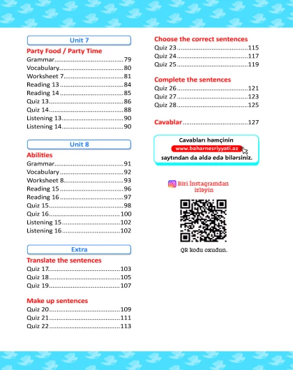 4-cü sinif İngilis Dili Test Bankı