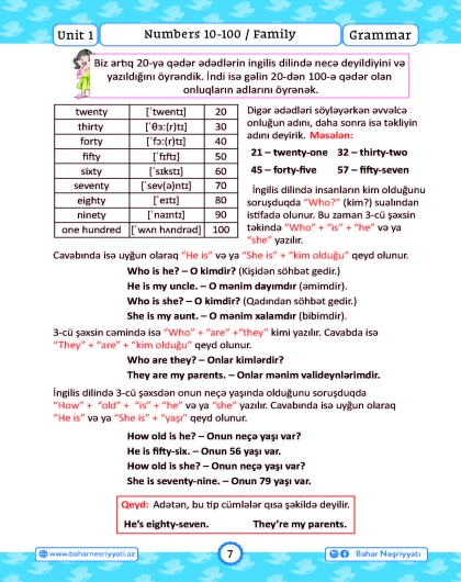 4-cü sinif İngilis Dili Test Bankı